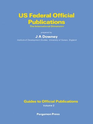 cover image of US Federal Official Publications